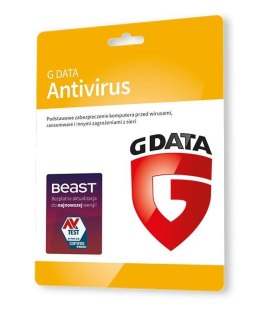 Oprogramowanie GDATA Antivirus 1PC 2lata karta-klucz