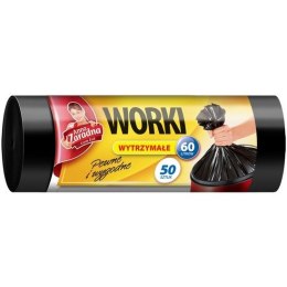 WORKI NA ŚMIECI 60L HDPE CZARNE (50)