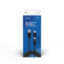 Kabel SAVIO CL-128 (Micro USB typu B, USB typu C - USB 2.0 typu A ; 1m; kolor czarny)