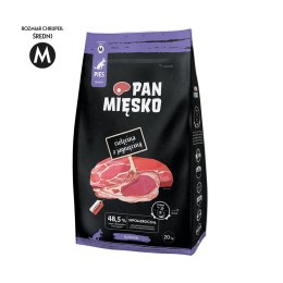 Pan Mięsko Karma sucha dla psa Cielęcina z jagnięciną (senior) chrupki M 20kg