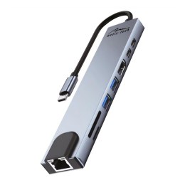 Stacja dokująca USB-C Media-Tech 8 in 1 GIGA LAN HUB MT5046