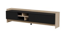 Szafka RTV PORTO 3D 190x38x50 dąb/czarny