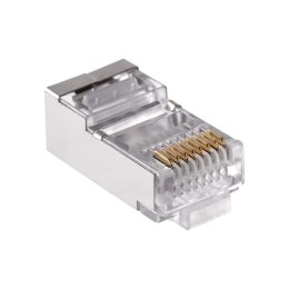 Wtyk telefon. RJ45 8P 8C(drut)przelotowy CAT.5E ekranowany