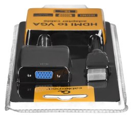 Adapter GEMBIRD A-HDMI-VGA-04 (HDMI M - D-Sub (VGA) F; 0,15m; kolor czarny)