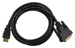 Kabel Lanberg CA-HDDV-10CC-0018-BK (HDMI M - DVI-D (18+1) M; 1,8m; kolor czarny)