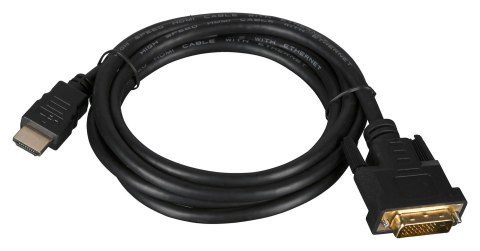 Kabel Lanberg CA-HDDV-20CU-0018-BK (HDMI M - DVI-D (24+1) M; 1,8m; kolor czarny)