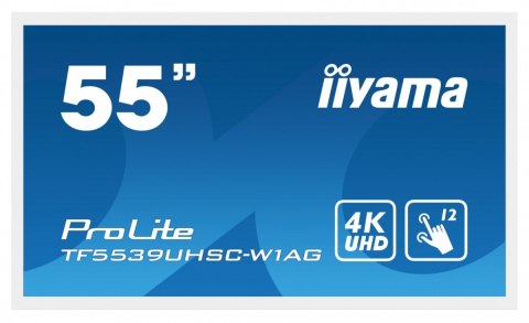 IIYAMA Monitor 55 cali TF5539UHSC-W1AG IPS,24/7,4K,IP54,500cd,7H,POJ.15p,LAN