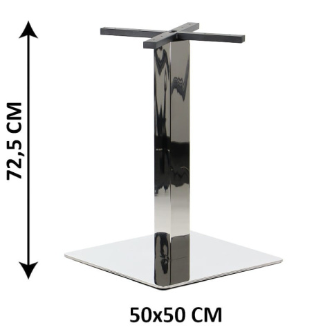 Podstawa stolika SH-3002-6/P, 50x50 cm, stal nierdzewna polerowana (stelaż stolika)