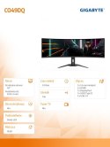 Gigabyte Monitor 49 cali CO49DQ OLED Dual QHD 144Hz