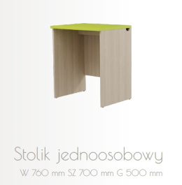 Stolik 1 osobowy prosty do pracowni przedmiotowej 700x500