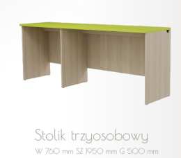 Stolik 3 osobowy prosty do pracowni przedmiotowej 1950x500