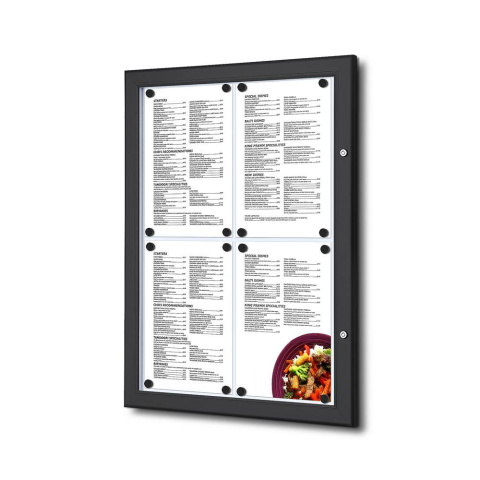 Czarna gablota na menu / LED