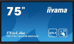 IIYAMA Monitor interaktywny 75 cali TE7514MIS-B2, INFRARED,50pkt,VA,4K,7H,WiFi,MIC,USB ANDROID 13, Google EDLA