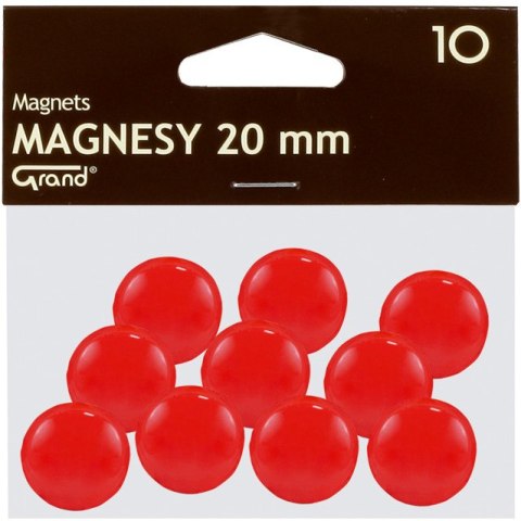 Magnesy do tablic Grand śr.20mm czerwone (10)