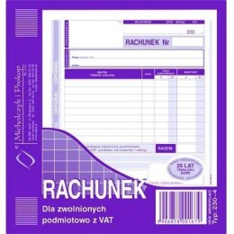 RACHUNEK DLA ZWOLNIONYCH Z VAT 2/3 A5 (O+1K)