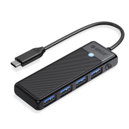 HUB USB-C Orico PAPW4A-C3-015-BK-EP 4 x USB-A 3.0 5Gbps, czarny