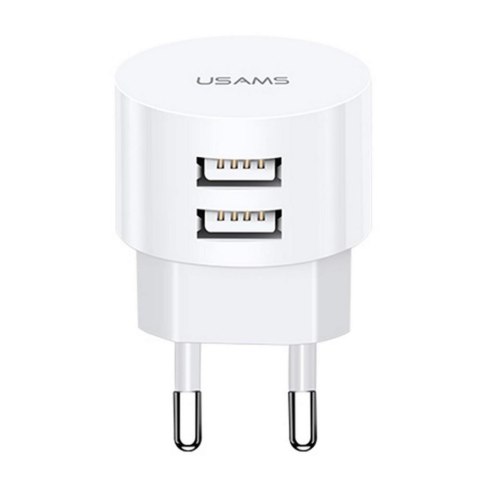 Ładowarka sieciowa Usams T20 2,1A 2xUSB- bez kabla - biała