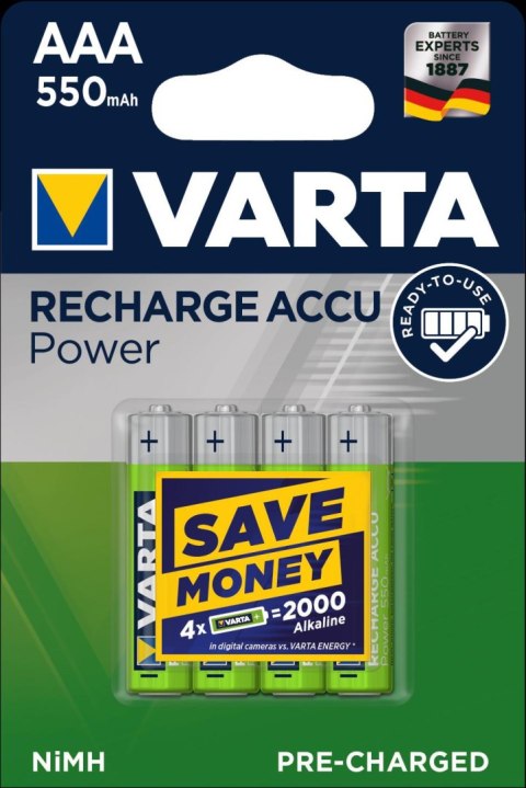 Akumulatorki VARTA R2U AAA 550mAh 4szt