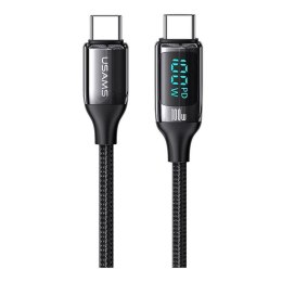 Kabel USB Usams U78 USB-C/USB-C 100W PD Fast Charging 1,2m LED-czarny