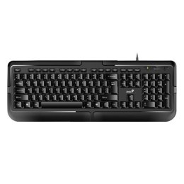 Klawiatura przewodowa Genius KB-118 Elegant black Biurowa, odporna na zalanie