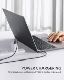 AUKEY CB-CC03 OEM nylonowy kabel Quick Charge USB C - USB C | 0.3m | 5Gbps | 60W PD | 20V