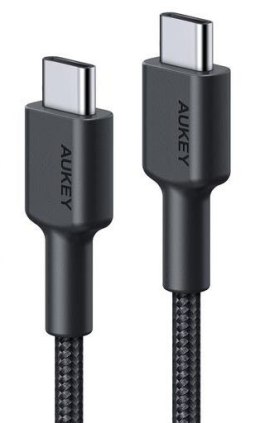 AUKEY CB-CC2 OEM nylonowy kabel Quick Charge USB C - USB C | 2m | 5Gbps | 60W PD | 20V