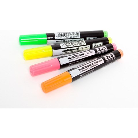 MARKER KREDOWY 2x3 10mm 4 KOLORY FLUO