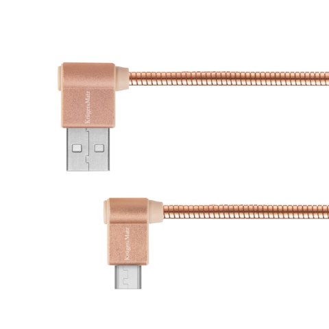 Kabel USB - wtyk kątowy typu C 1m 3A Kruger&Matz