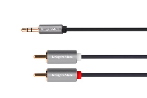 Kabel jack 3.5 wtyk stereo - 2RCA 3m Kruger&Matz Basic