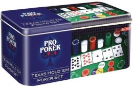 Tactic Zestaw 200 żetonów plus dwie talie po 55 kart Pro Poker Texas Holde'em puszka