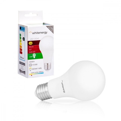 Whitenergy Żarówka LED A60 E27 10W 806lm ciepła biała mleczna