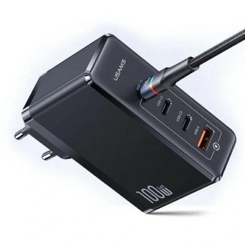 USAMS Ładowarka sieciowa GaN 100W PD 3xUSB-C/ USB T50