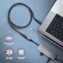 AXAGON BUCM32-CF15AB Kabel przedłużacz Gen2 USB-C - USB-C 1.5m, 5A, 20Gbps, PD 240W, oplot, czarny