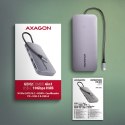 AXAGON HMC-6GM2 Wieloportovy hub USB 6in1, 10Gbps, USB-A, USB-C, HDMI 4K/60Hz, M.2 NVMe/SATA, SD/microSD, PD 100W, 20cm USB-C kabel