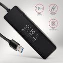 AXAGON HUE-C1A 4-portowy hub USB 5Gbps Travel, USB-C power IN, kabel Type-A 19cm, USB-C dodatkowe zasilanie