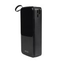 WEKOME Powerbank 20000 mAh z wbudowanym kablem USB-C / Lightning / Micro USB + USB-A Czarny