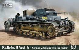 Ibg Model plastikowy Pz.Kpfw. II Ausf. b German Light Tank With fuel trailer