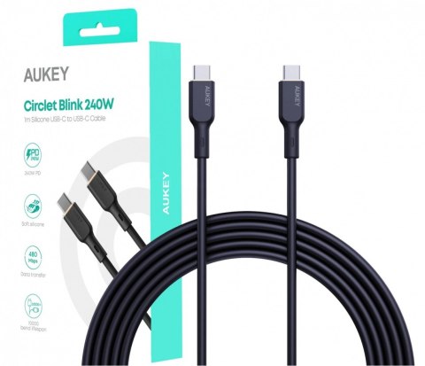 AUKEY CB-SCC241 silikonowy kabel USB-C - USB-C | 1m | 5A | 240W PD