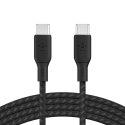 Belkin Kabel w oplocie USB-C do USB-C 100W 2m czarny