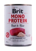 BRIT Mono Protein Beef&Rice - mokra karma z wołowiną i ryżem dla psów dorosłych - 400 g