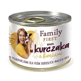 FAMILY FIRST Adult Małe rasy Kurczak z burakami - mokra karma dla psa - 200 g