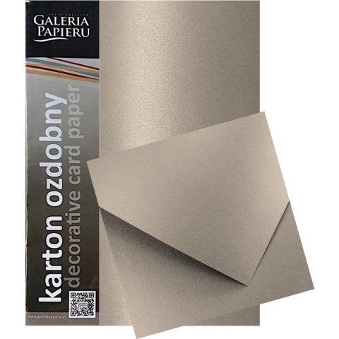 Karton ozdobny Galeria Papieru A4/250g Pearl stalowosrebrny (20)