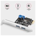 AXAGON PCEU-232RS Kontroler PCIe 2+2x port USB 3.2 GEN 1, UASP, SP & LP 15-pin SATA zasilacz