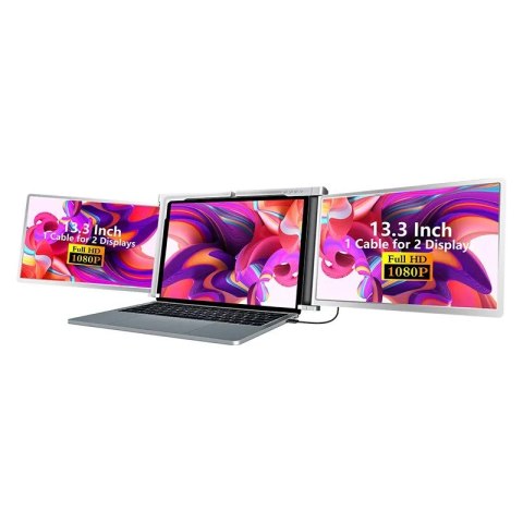 Extralink Przenośne monitory do laptopa Smart Life S300 13,3 cala, 2 monitory IPS, 1080p Full HD